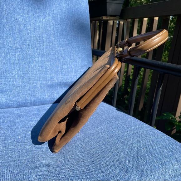 Vintage 60s 70s Brass Clasp Embellished Shoulder Bag Purse - Picture 5 of 15